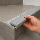 Grey insert colour option for heavy-duty 35mm aluminium stair nosing