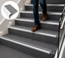 Grey anti-slip bullnose stair nosing for carpeted steps