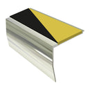 Heavy Duty Chevron Aluminium Stair Nosing 3.22m Single Insert 65mm Riser Slip-Resistant Durable for Medium Carpets & Smooth Flooring