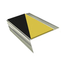 Rake Back Single Channel Aluminium Stair Nosing, 2.75m Ramp Back Profile, Slip-Resistant PVC Inserts for Vinyl, Lino & Wood Flooring Safety