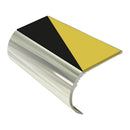 Bullnose aluminium stair nosing with slip-resistant PVC inserts, 37mm riser height, 3.22m length