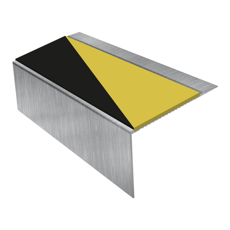 Square Ramp Back Aluminium Stair Nosing Single Channel | Length 2.44m x Tread 70mm