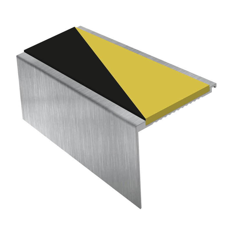 Square Aluminium Stair Nosing 2.75m, Tread 62mm Slip-Resistant Profile for Medium Carpets & Heavy-Duty Flooring Durable & DDA Compliant