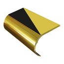 Bullnose Aluminium Stair Nosing 3.22m Single Channel 37mm Riser Slip-Resistant PVC Inserts Ideal for Vinyl & Lightweight Carpets