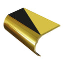 Bullnose aluminum stair nosing with slip-resistant PVC insert, 37mm riser profile for vinyl flooring