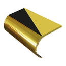 Bullnose Aluminium Stair Nosing 2.75m - Single Channel, Riser 37mm, Slip-Resistant PVC Inserts for Vinyl, Lino & Lightweight Carpets