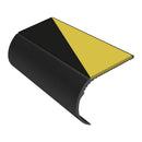 Bullnose Aluminium Stair Nosing 3.22m Single Channel 37mm Riser Slip-Resistant PVC Inserts Ideal for Vinyl & Lightweight Carpets