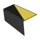 Square Aluminium Stair Nosing 2.44m, 56mm Tread Slip-Resistant Inserts Custom Finishes for Vinyl, Lino & Lightweight Carpets