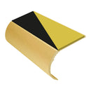 Bullnose aluminum stair nosing with slip-resistant PVC insert, 37mm riser height, 3.22m length