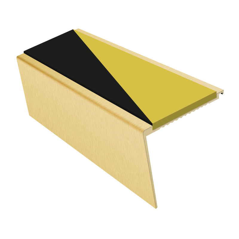 Rake Back Aluminium Stair Nosing 3.22m | Heavy-Duty Single Channel 62mm Tread Slip-Resistant Inserts Ideal for Carpets & Smooth Flooring