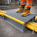 Anti-Slip Step Over Platform - GRP Construction for Pipework & Cable Access