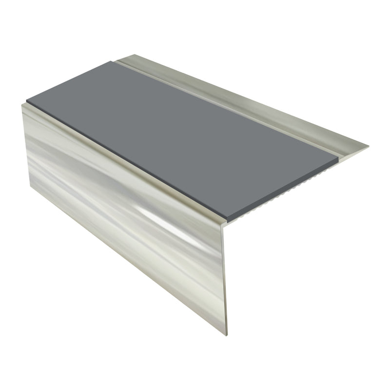 Square Ramp Back Aluminium Stair Nosing Single Channel | Length 2.44m x Tread 70mm