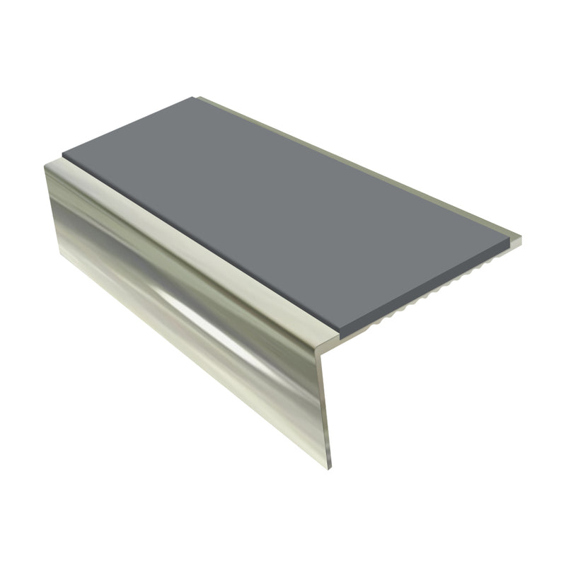 Square Aluminium Stair Nosing 3.22m, 25mm Riser Slip-Resistant Profile for Vinyl & Carpets Stylish Safety for Home Stairs