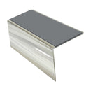 Square Aluminium Stair Nosing 2.44m, 56mm Tread Slip-Resistant Inserts Custom Finishes for Vinyl, Lino & Lightweight Carpets