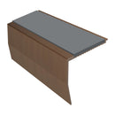 Heavy Duty Chevron Aluminium Stair Nosing 2.75m Single Insert 65mm Riser Slip-Resistant Durable for Medium Carpets & Smooth Flooring