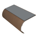 Bullnose aluminum stair nosing with slip-resistant PVC insert, 37mm riser profile for vinyl flooring