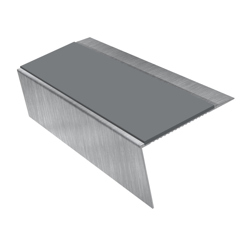 Rake Back Aluminium Stair Nosing 2.75m 70mm Tread Slip-Resistant Inserts Durable for Vinyl, LVT, Wood & Hard Flooring