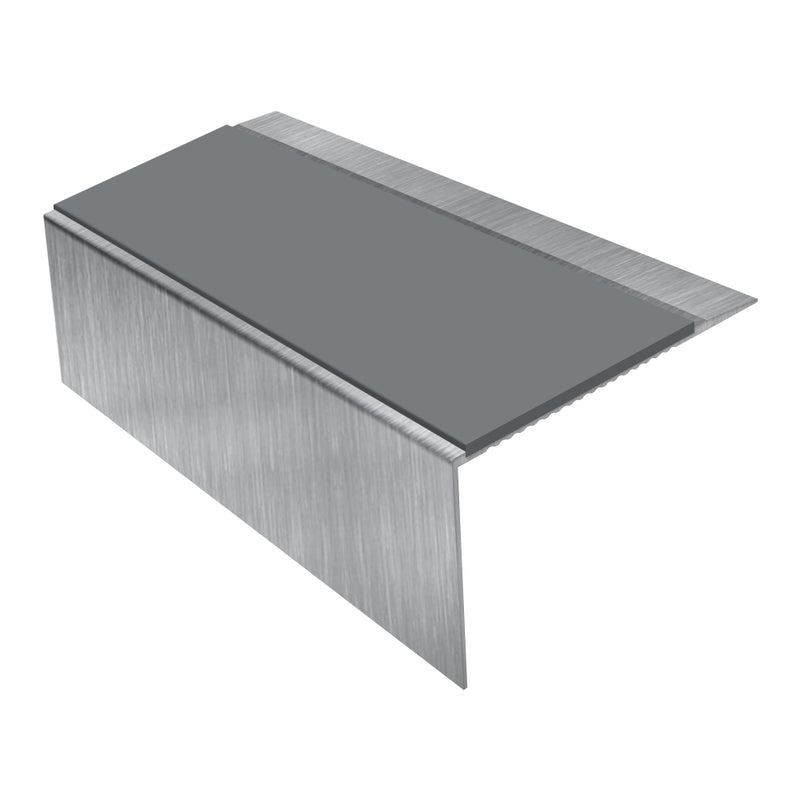 Square Ramp Back Aluminium Stair Nosing Single Channel | Length 2.44m x Tread 70mm