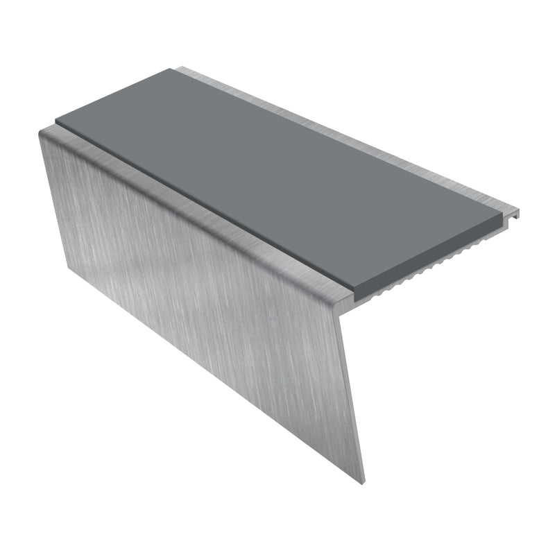 Rake Back Aluminium Stair Nosing 2.44m Slip-Resistant for Medium Carpets & Heavy-Duty Flooring Durable 62mm Tread, 5mm Gauge Profile