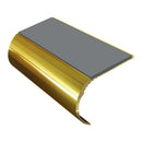 Bullnose aluminum stair nosing with slip-resistant PVC insert, 37mm riser height, suitable for vinyl flooring