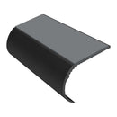 Bullnose aluminum stair nosing with slip-resistant PVC insert, 37mm riser profile for vinyl flooring