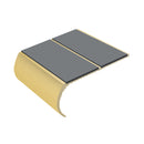 Bullnose Aluminium Stair Nosing - Double Channel Insert, 2.44m, Slip-Resistant PVC, Durable Alloy, Ideal for Vinyl & Lightweight Carpets