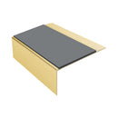 Square Aluminium Stair Nosing Ramp Back, Single Channel 3.22m Length Slip-Resistant PVC Insert Durable for Vinyl & Wood Flooring