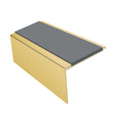 Heavy Duty Square Aluminium Stair Nosing with Single Insert, 2.75m Length, 50mm Riser, Anti-Slip for Medium Carpets & Smooth Flooring