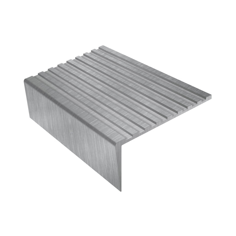 Castellated Square Aluminium Stair Nosing 3mm Gauge - Durable, Slip-Resistant Edge Protector for Vinyl, Lino & Carpets - 71mm Tread, 32mm Riser