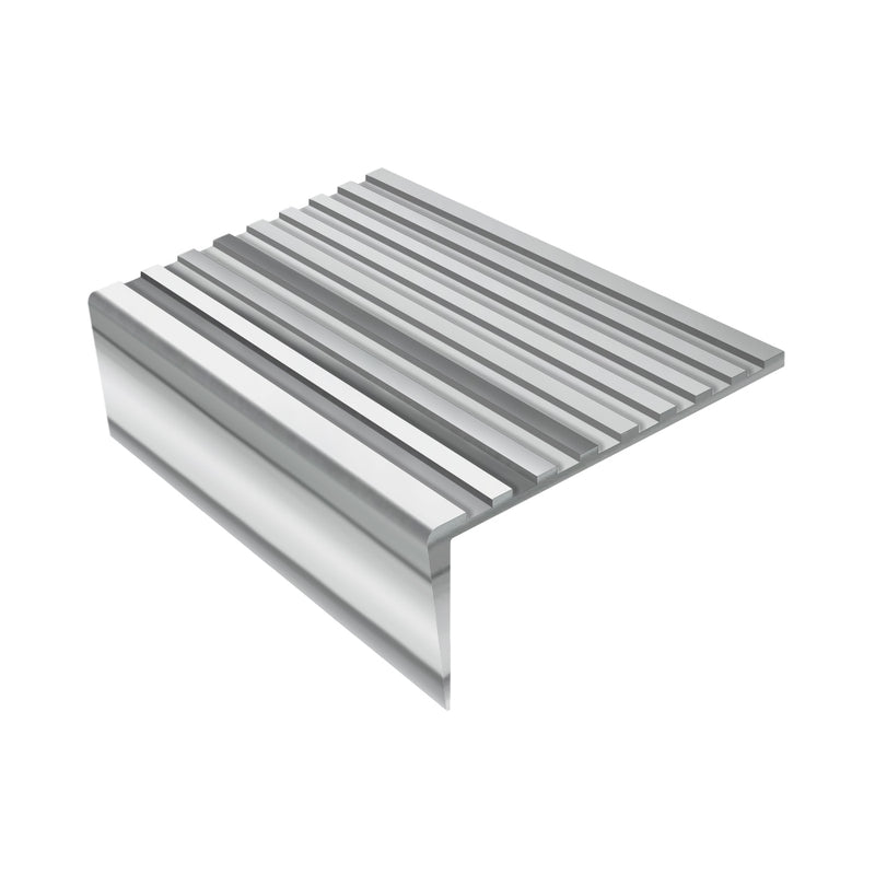 Castellated Square Aluminium Stair Nosing 3mm Gauge - Durable, Slip-Resistant Edge Protector for Vinyl, Lino & Carpets - 71mm Tread, 32mm Riser