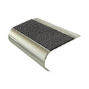 Bullnose Aluminium Stair Nosing with MorGrip & Inserts Slip-Resistant, Durable, 70mm Tread Ideal for Vinyl, LVT & Carpet 2.44m to 3.22m Lengths