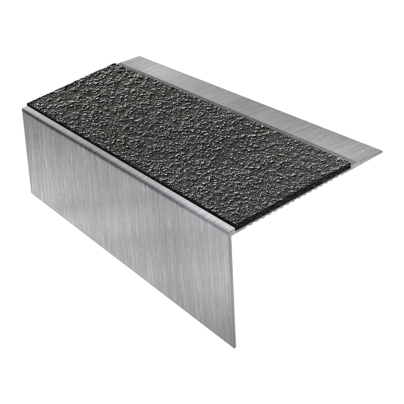 Square Ramp Back Aluminium Stair Nosing with MorGrip Inserts Heavy-Duty Profile 2.44m, 2.75m, 3.22m Lengths Slip-Resistant for Vinyl, Wood, LVT