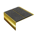 Square Double Channel Aluminium Stair Nosing with Ramp Back MorGrip & Exterior Inserts Durable Slip-Resistant Profile 2.44m, 2.75m, 3.22m
