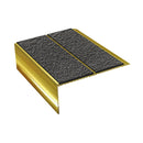 Rake Back Double Channel Aluminium Stair Nosing with MorGrip, 93mm Tread, Slip-Resistant PVC Inserts, Ideal for Vinyl & Lino Flooring, Multiple Lengths