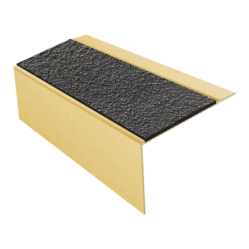 Square Ramp Back Aluminium Stair Nosing with MorGrip Inserts Heavy-Duty Profile 2.44m, 2.75m, 3.22m Lengths Slip-Resistant for Vinyl, Wood, LVT