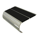 Anti slip stair nosing with bullnose aluminium profile and black grip inserts for stair safety