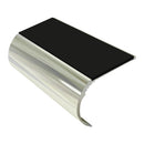 Bullnose aluminum stair nosing with slip-resistant PVC insert, 37mm riser profile for vinyl flooring