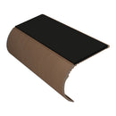 Bullnose aluminum stair nosing with slip-resistant PVC insert, 37mm riser profile for vinyl flooring