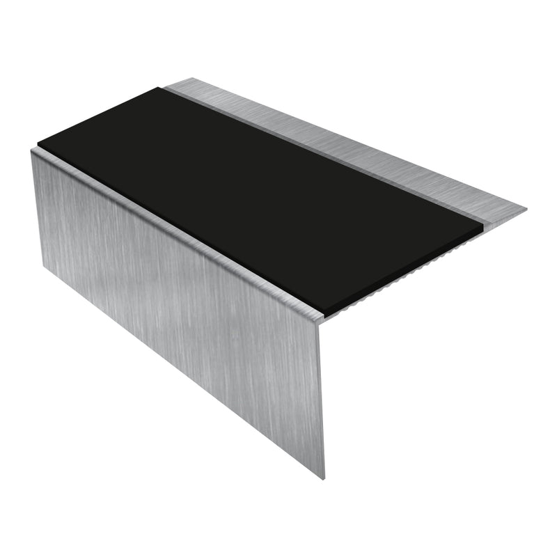 Square Ramp Back Aluminium Stair Nosing Single Channel | Length 2.44m x Tread 70mm