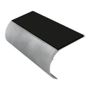 Bullnose aluminum stair nosing with slip-resistant PVC insert, 37mm riser height, suitable for vinyl flooring