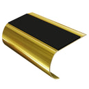 Bullnose Aluminium Stair Nosing 2.44m - Large 70mm Tread, Deep Drop, Slip-Resistant PVC Inserts for Vinyl, Wood & Carpet Flooring