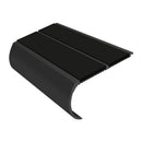 Black aluminium bullnose stair nosing with anti-slip inserts, 53mm width, premium commercial grade