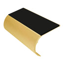 Bullnose aluminum stair nosing with slip-resistant PVC insert, 37mm riser profile for vinyl carpets