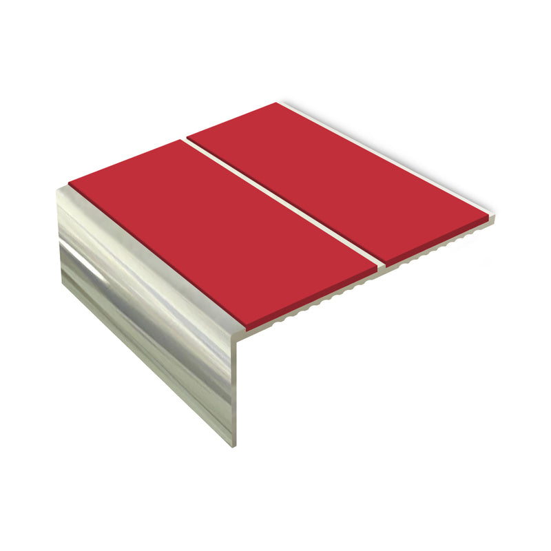 Premium Double Channel Aluminium Stair Nosing, 3.22m, Slip-Resistant PVC Inserts, 3.5mm Gauge, Ideal for Vinyl, Lino, Carpets, Durable & Safe.