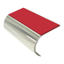 Bullnose aluminium stair nosing with slip-resistant PVC insert, 37mm riser height, silver finish