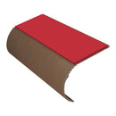 Bullnose aluminum stair nosing with slip-resistant PVC insert, 37mm riser height for vinyl carpets