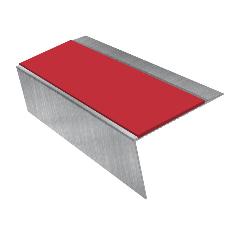 Rake Back Aluminium Stair Nosing 2.75m 70mm Tread Slip-Resistant Inserts Durable for Vinyl, LVT, Wood & Hard Flooring