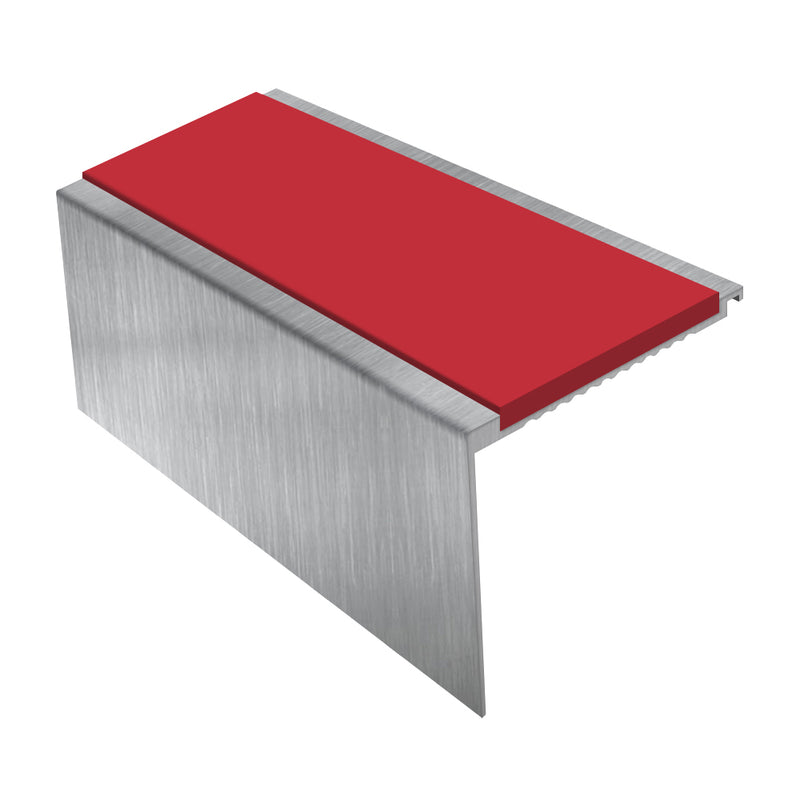 Square Aluminium Stair Nosing 2.75m, Tread 62mm Slip-Resistant Profile for Medium Carpets & Heavy-Duty Flooring Durable & DDA Compliant