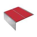 Square Double Channel Aluminium Stair Nosing 2.75m Ramp Back, Slip-Resistant PVC Inserts for Vinyl & Lino Flooring, Durable Safety Solution