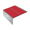 Square Double Channel Aluminium Stair Nosing with Ramp Back 3.22m Length Slip-Resistant PVC Inserts Ideal for Vinyl & Lino Flooring